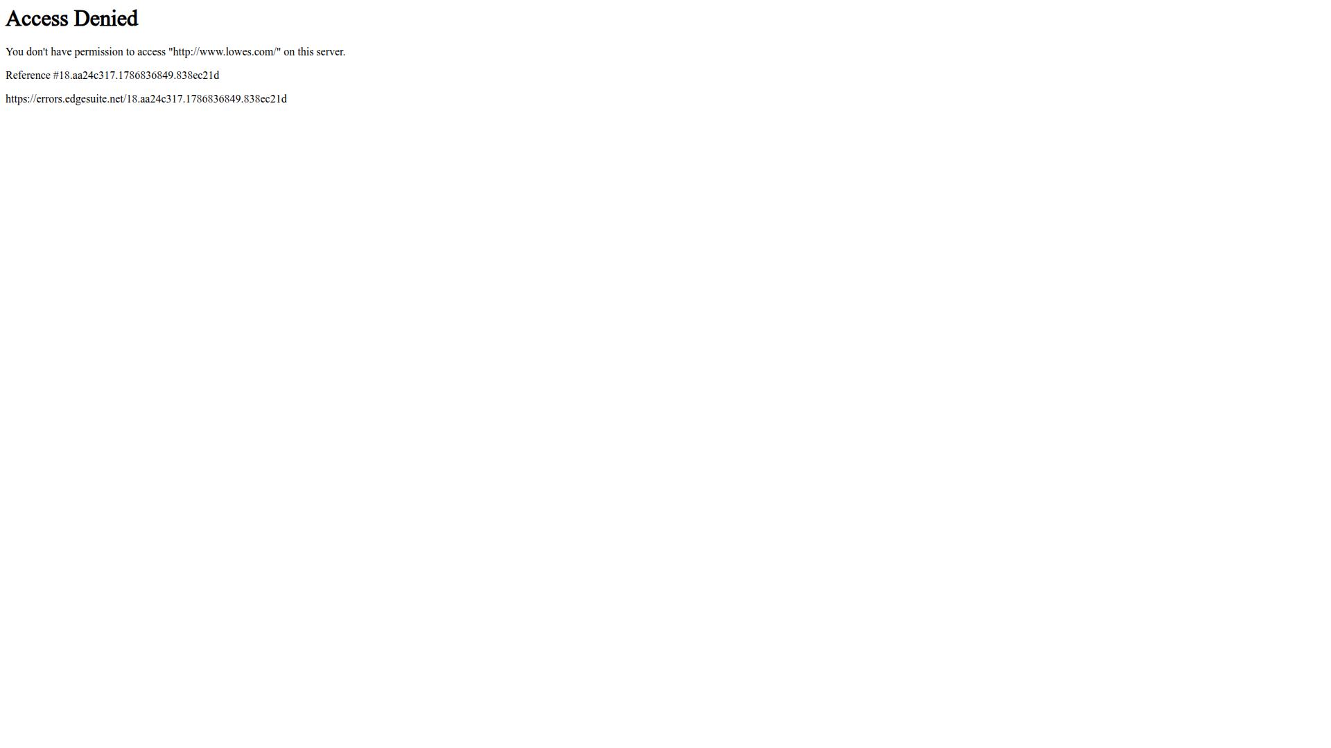 Lowe's website